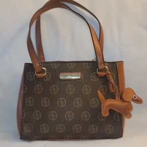 ADRIENNE VITTADINI Brown Patterned Tote Bag